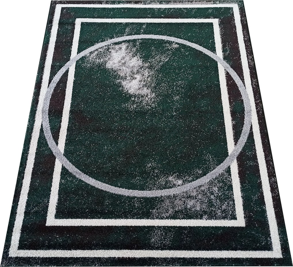 DY Zeleno-sivý koberec s geometrickým vzorom Otto 07 Rozmer: 160x220 cm
