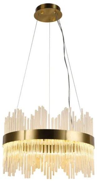 LED Stmievateľný luster na lanku LED/70W/230V 3000-6500K zlatá + diaľkové ovládanie