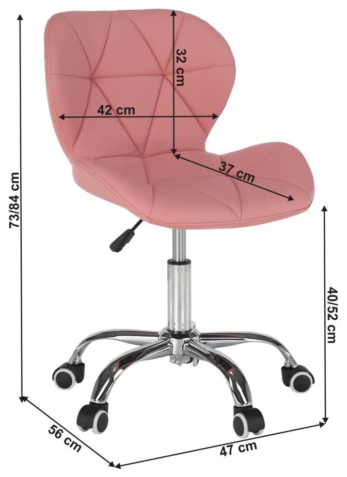 Tempo Kondela Kancelárske kreslo, ružová/chróm, ARGUS NEW
