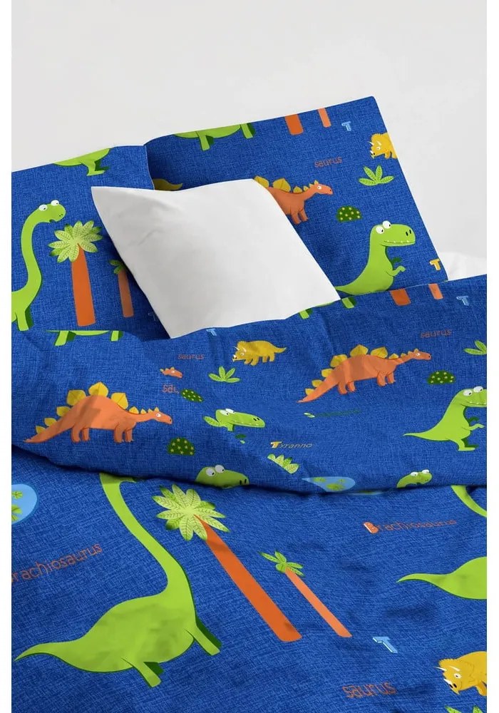 Modré detské obliečky na jednolôžko 140x200 cm Dinolar – Mijolnir
