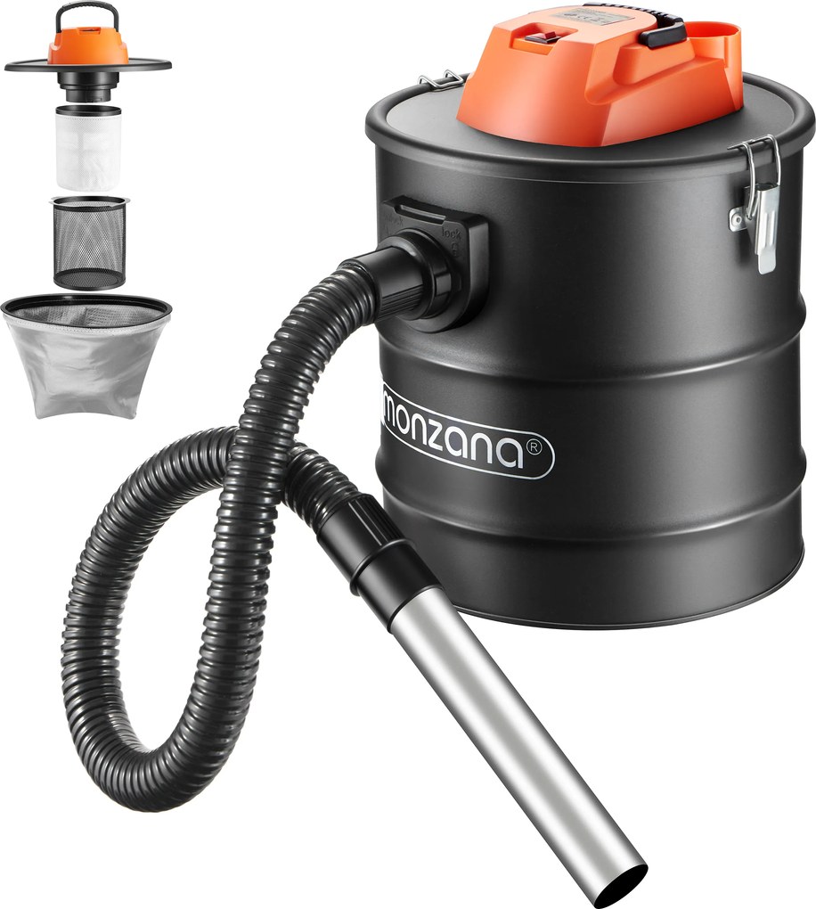 Vysávač na popol BENEDIKT, 1200 W, 18 kPa, čierna/oranžová Monzana