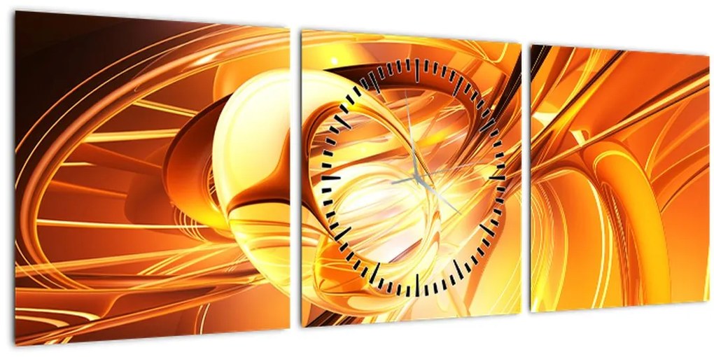 Obraz abstrakcie (s hodinami) (90x30 cm)