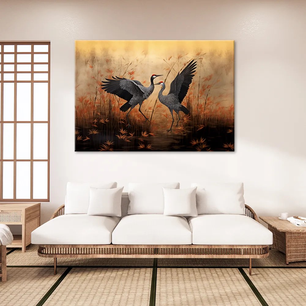 Gario Obraz na plátne Žeriavy v tŕstí Rozmery: 100 x 70 cm