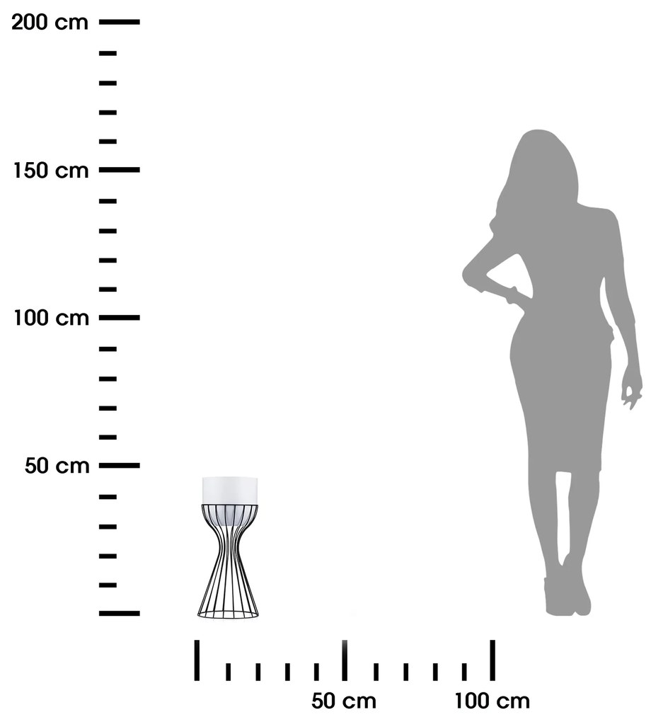 KOVOVÝ KVETINÁČ SO STOJANOM GLAM 46X20 CM BIELA/ČIERNA