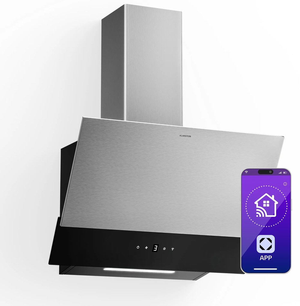 Klarstein Verosteel digestor, Elegantný, minimalistický, výkonný, Energetická trieda A, 624 m³/h, 60 cm