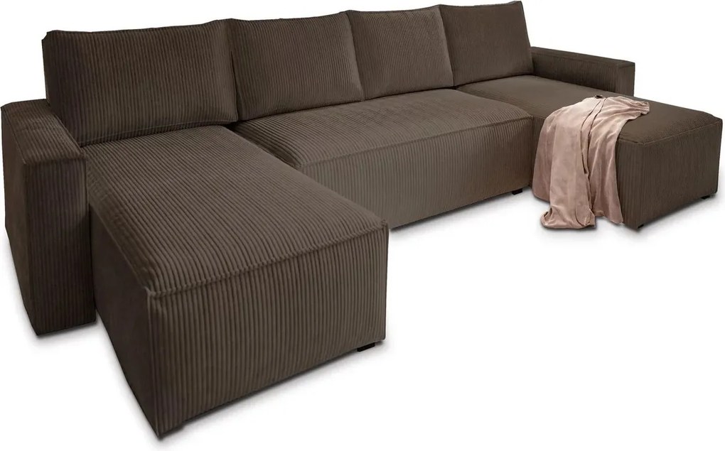 AKCIA Tmavohnedá sedacia súprava do U SMART COSARO 295x140 cm II. akosť