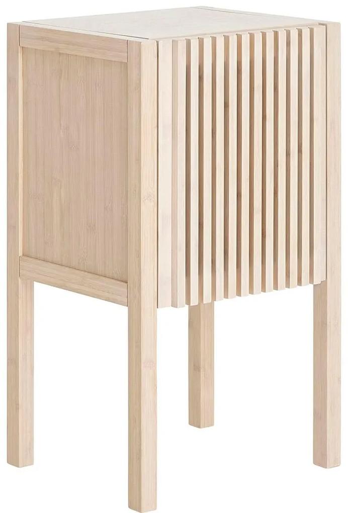 Nočný stolík „Stripe Beige", 35 x 40 x 70 cm