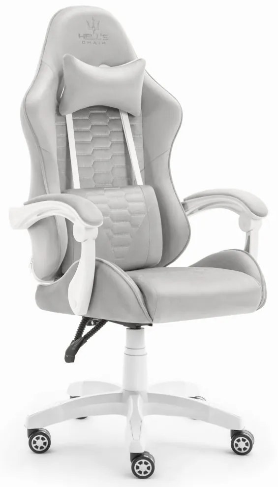 Herné kreslo HC-1000 Grey-White látkové