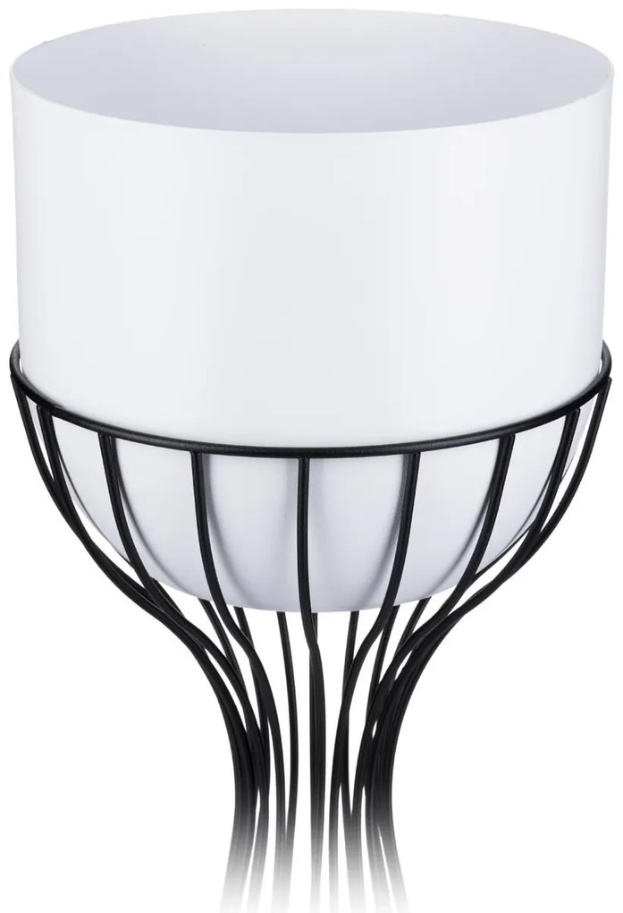 KOVOVÝ KVETINÁČ SO STOJANOM GLAM 46X20 CM BIELA/ČIERNA