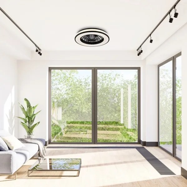 LED Stmievateľné stropné svietidlo s ventilátorom LED/48W/230V 3000-6500K + DO