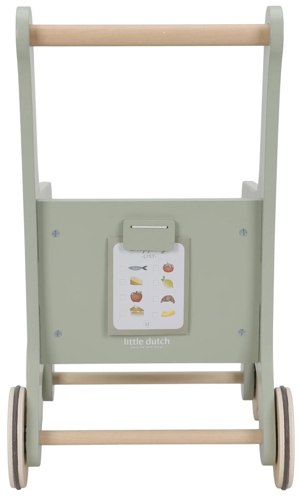 Nákupný vozík s doplnkami drevený