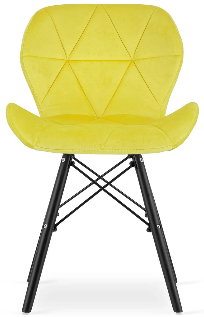 Stolička LAGO Velvet - žltá / nohy čierne x 3 9401 71 00 00