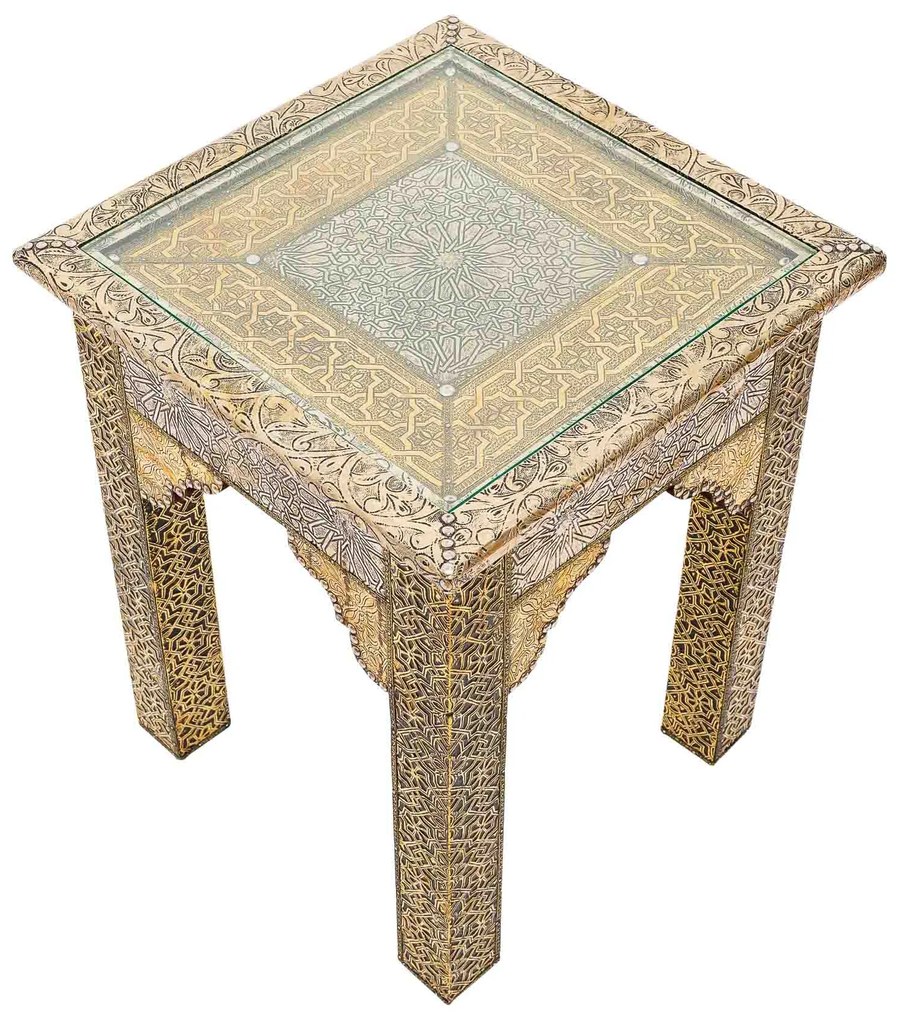 Marocký mosadzný stolík Marrakesh