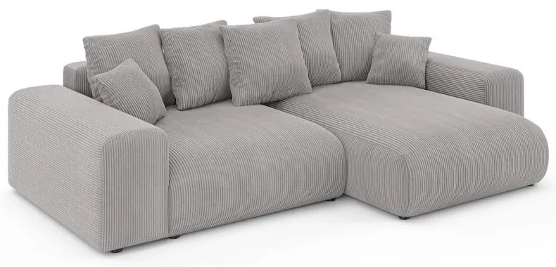 Svetlosivá menčestrová rozkladacia rohová pohovka s úložným priestorom (variabilný roh) Luma – Ropez