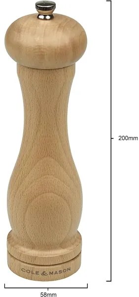 Cole&Mason - Mlynček na soľ CAPSTAN BEECH buk 20 cm