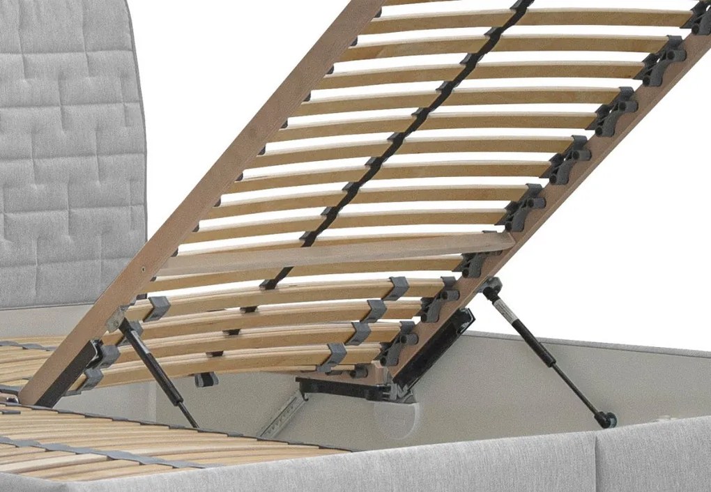 Posteľ Rita 180x200 cm, svetlo šedá látka