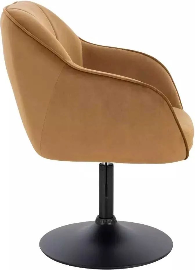 LuxuryForm DESIGN Stolička AVOLA VELUR na čiernom tanieri - medová