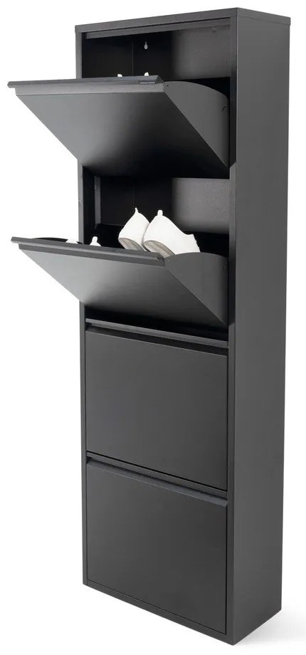 Čierna kovová skrinka na topánky Billy – Spinder Design