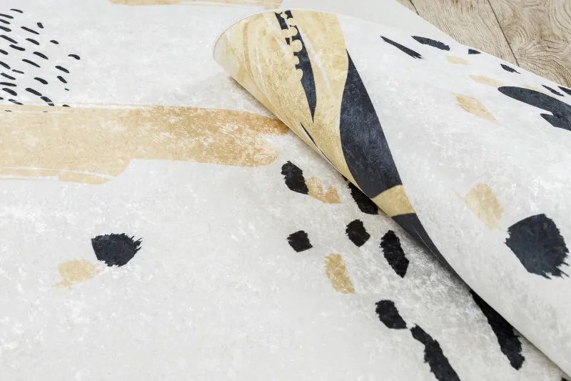 Dywany Łuszczów, Kusový koberec ANDRE Abstraction 1097, 80x150, béžová, chodba / predsieň