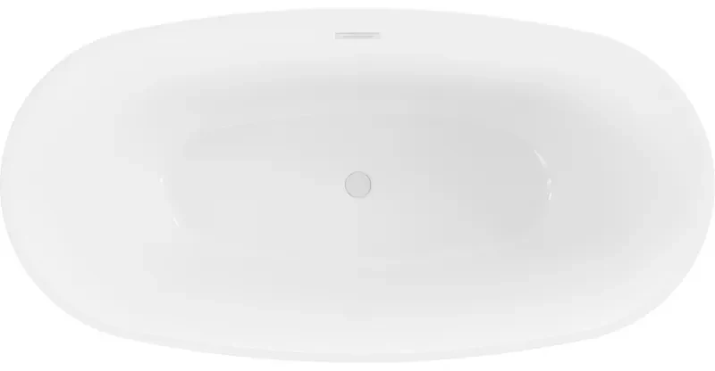 Mexen Eris, voľne stojaca vaňa 170 x 80 cm, biela-čierna, biely prepad, 53441708075-20