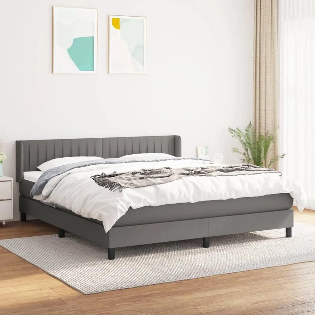 Boxspring posteľ s matracom tmavosivá 180x200 cm látka 3129890