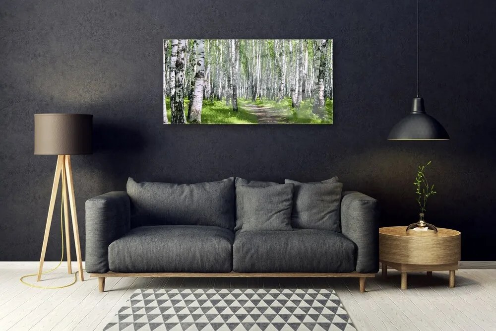 Obraz na skle Les chodník príroda 140x70 cm