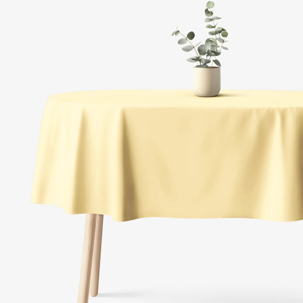 Goldea oválny obrus 100% bavlnené plátno - banánový 140 x 280 cm