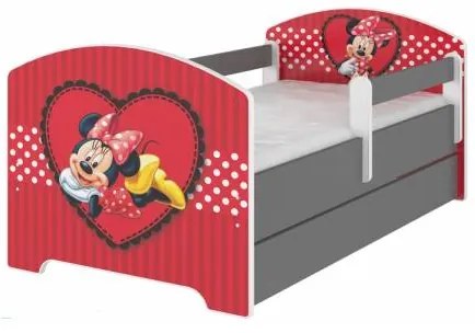 BabyBoo Detská posteľ Disney s zásuvkou, 160x80cm + zábrany - Minnie Srdiečko, D19 BabyBoo 79474
