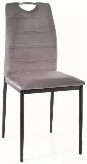 Sametová jídelní židle Rip šedá