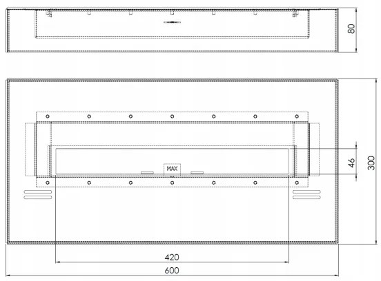 InFire - BIO krb 8x60 cm 3kW čierna