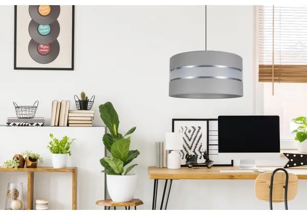Luster na lanku CORAL 1xE27/60W/230V pr. 40 cm šedá