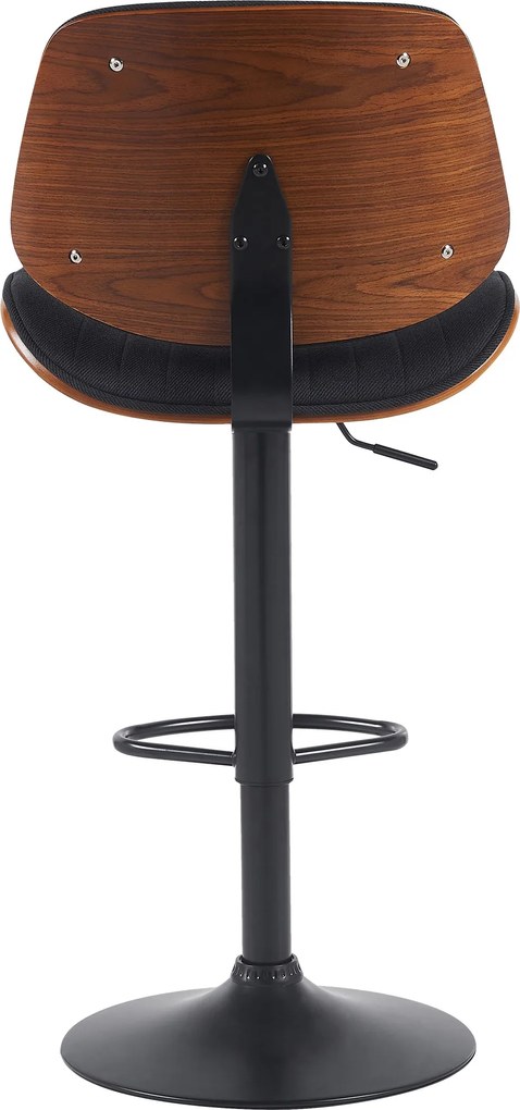 Barová stolička Clawson - látka, čierny rám - orech/čierna