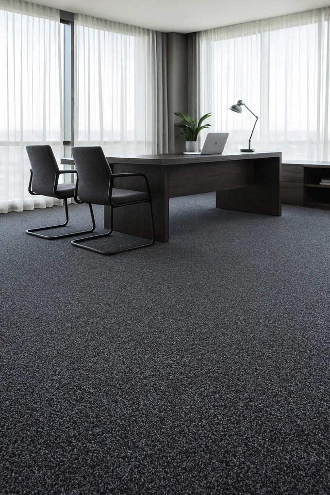 Metrážny koberec Primo Gel 78 antracit, záťažový, na mieru, šíře 4m, šedá, guma (gél - protišmykový), chodba / predsieň, Betap