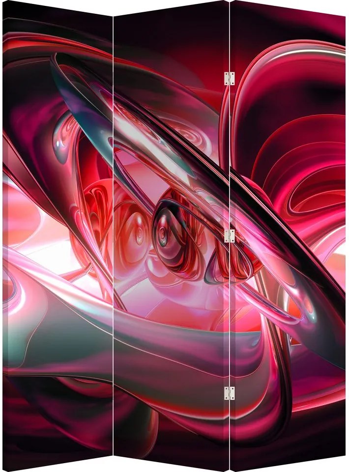 Paraván - Červené fraktály (126x170 cm)