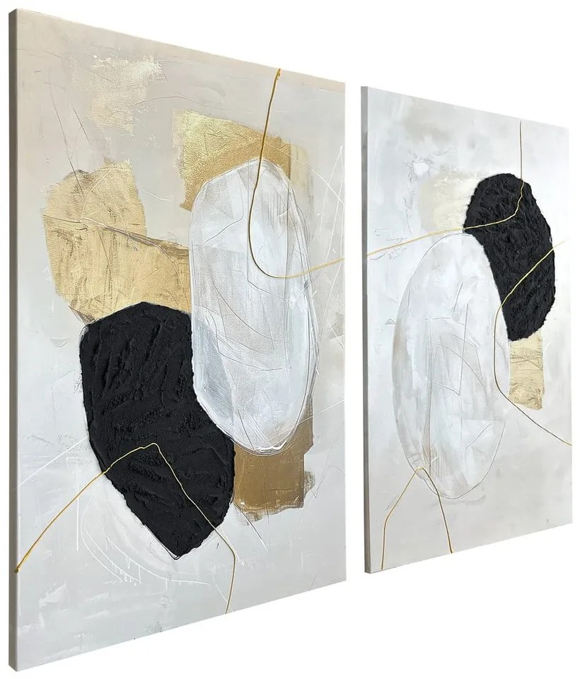 Obrazy s ručne maľovanými prvkami v súprave 2 ks 50x70 cm Crystal – Styler