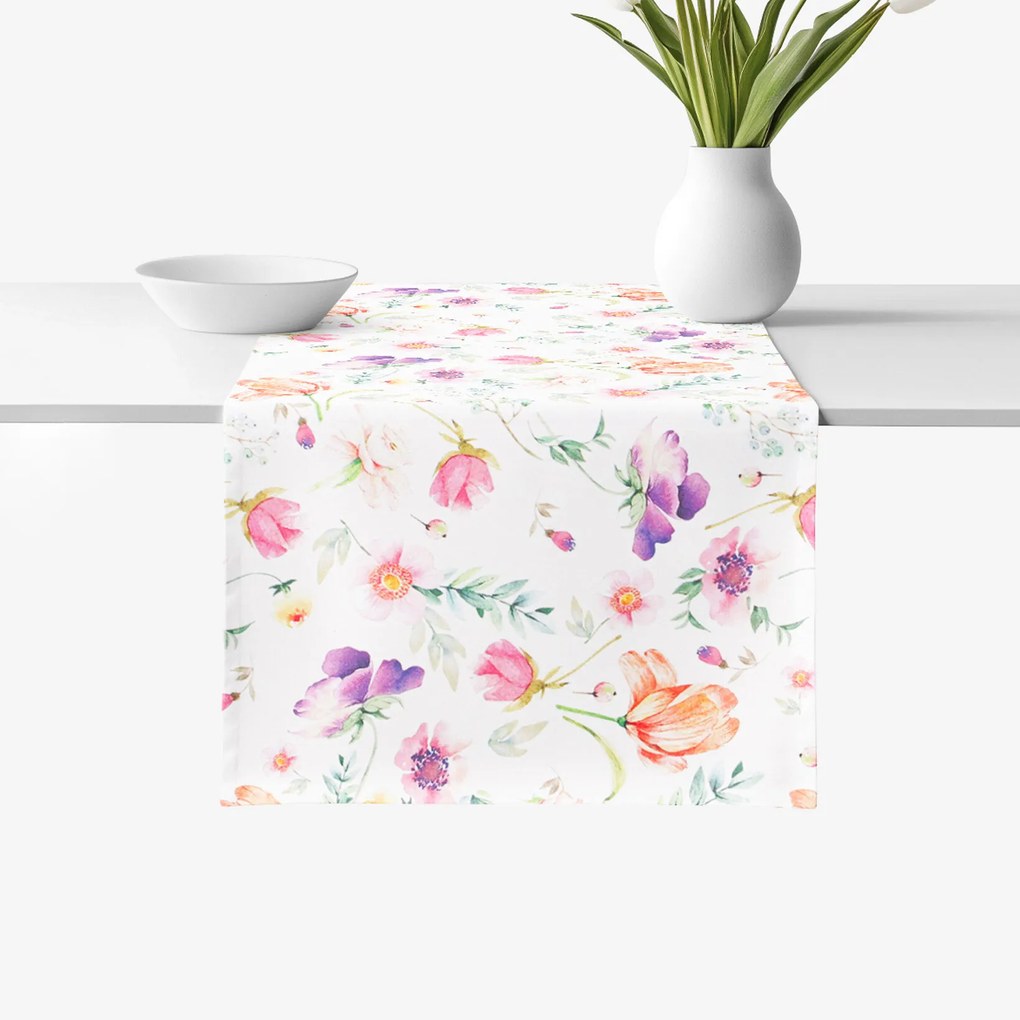 Goldea behúň na stôl 100% bavlnené plátno deluxe - jarné pohladenie 50x140 cm