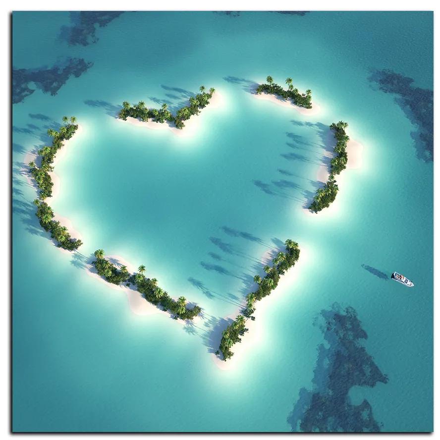 Obraz na plátne - Ostrov v tvare srdca - štvorec 3136A (80x80 cm)