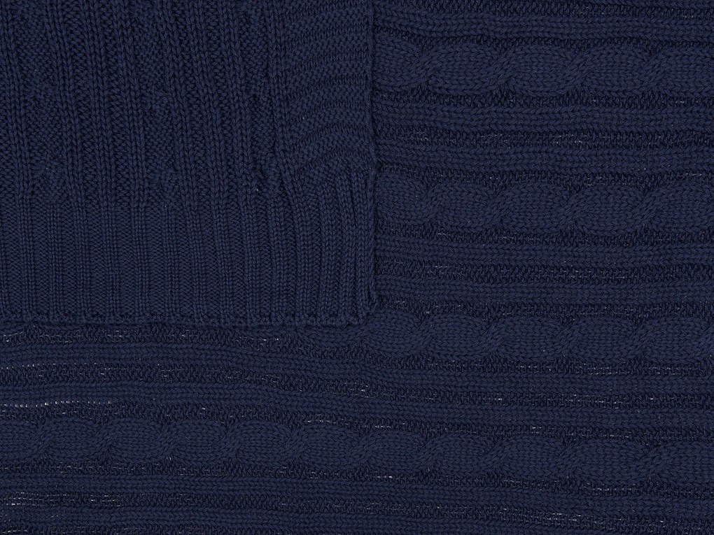 Bavlnená deka 110 x 180 cm tmavomodrá ANAMUR Beliani