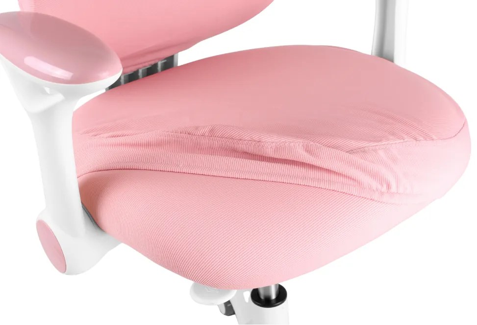 Detská rastúca stolička Neoseat JUNI 007 — látka, prateľný poťah, ružová