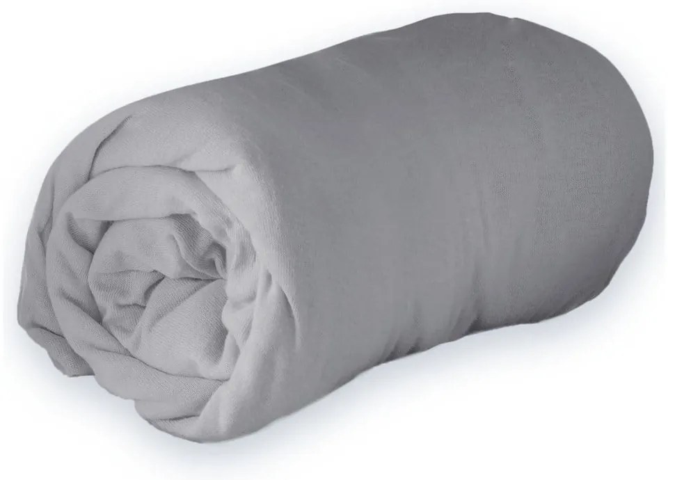 Svetlosivá napínacia plachta jersey 90x190 cm Jersy – douceur d'intérieur