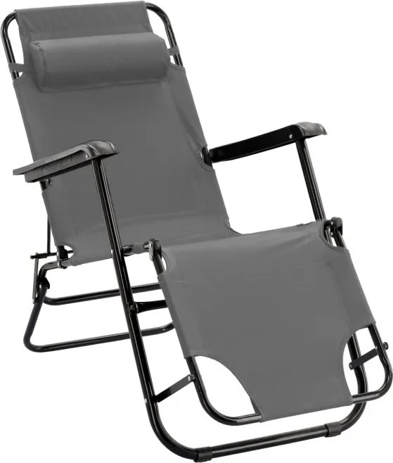 CH Záhradné skladacie relaxačné kreslo Nois - sivá
