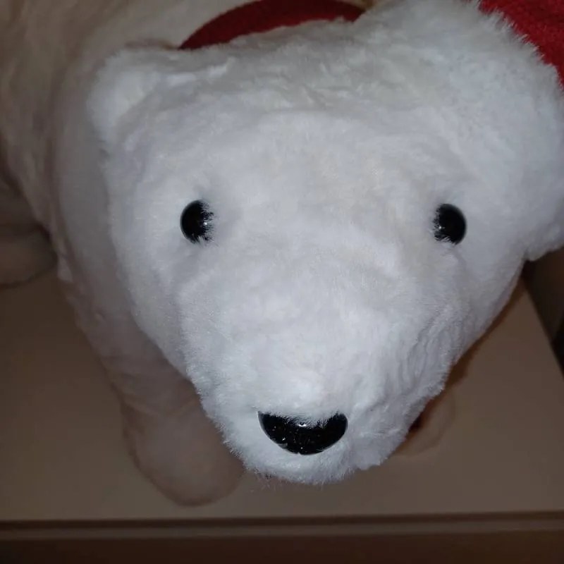 DECOLED Plyšový medvedík, 70 x 28 x 44 cm, biely