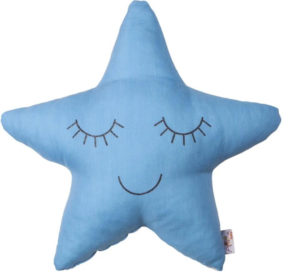 Modrý detský vankúšik s prímesou bavlny Mike & Co. NEW YORK Pillow Toy Star, 35 x 35 cm