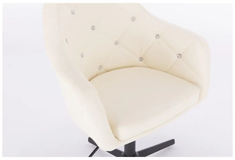 LuxuryForm DESIGN Kreslo ROMA na čiernom kríži - krémové