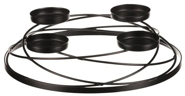 Adventní svietnik kovový, čierna, pr. 35 cm