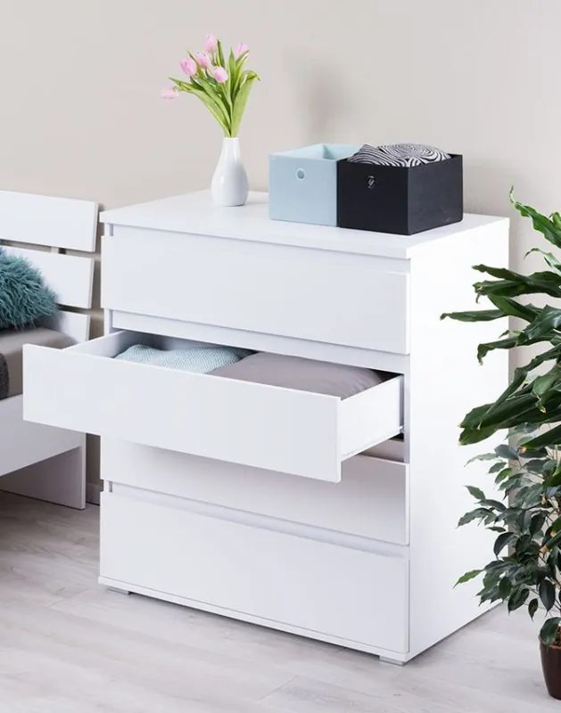 Drevona, komoda REA AMY 3, Biela