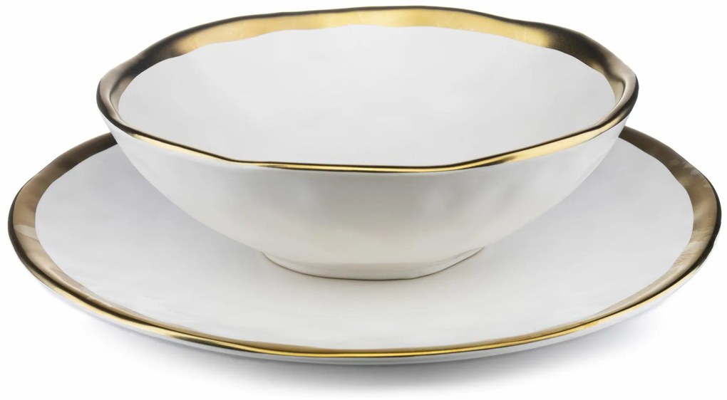 Keramická súprava tanierov Lissa White Gold 2ks