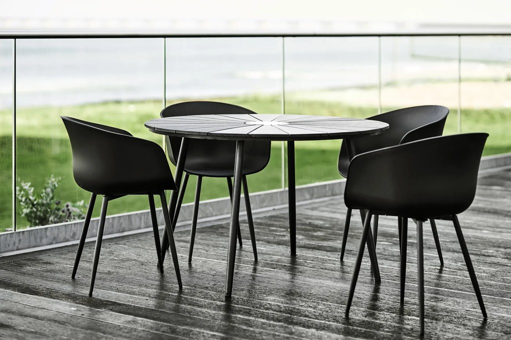 Noela Záhradný jedálenský set Wilder + 4x stolička Rikke