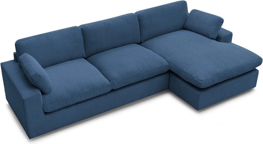 Modrá menčestrová rohová pohovka Belair – Bobochic Paris