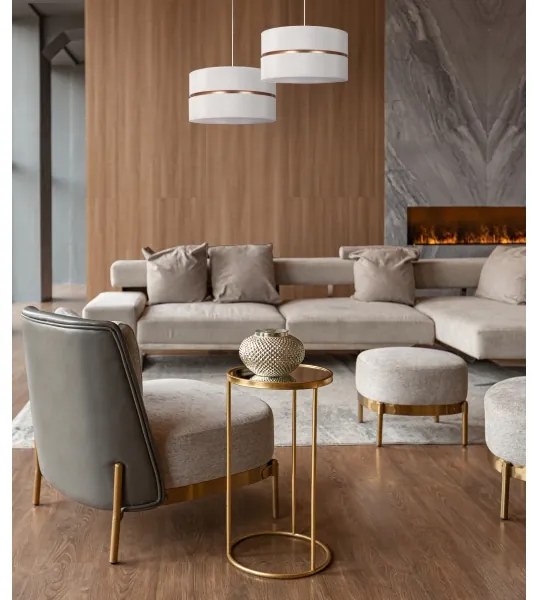 Duolla - Luster na lanku DUO 1xE27/15W/230V pr. 40 cm krémová/zlatá